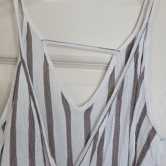 Unbranded Gray and White Gauze Beach Coverup Size Small - Picture 3 of 4